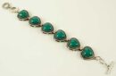 Bracelet Pewter Turquoise Hearts