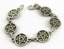 Bracelet Pewter Pentagram 21cm