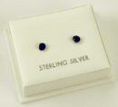 Earring Silver Sapphire Stone 3mm