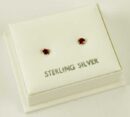 Earring Silver Siam Stone Claw 2mm