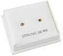 Earring Silver Topaz Stone Claw 2mm