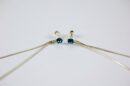 Earring Silver Star Stone Blue