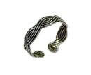 Toe Ring Silver Band Wavy