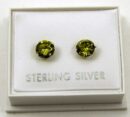 Earring Silver Peridot CZ 5mm