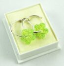 Earring Hoop With Green Flower