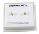Earring Silver Stud Rainbow 3mm