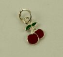 Pendant Silver Cherry Enamel