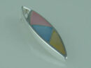 Pendant Silver Oval Multi 32mm