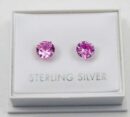 Earring Silver Rose CZ 6mm