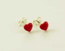 Earring Silver Pink Heart