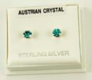 Earring Silver Stud Aqua