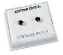 Silver Earring Stud Dark Purple