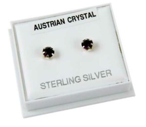 Silver Earring Stud Dark Purple