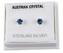 Earring Silver Stud Light Blue