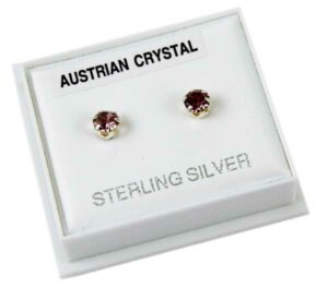 Earring Silver Stud Light Purple