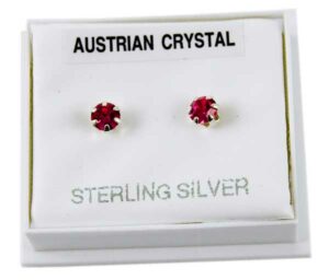 Earring Silver Stud Pink