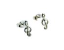Earring Silver Stud Music Note
