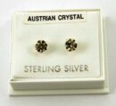 Silver Earring Stud Crystal 5mm