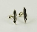 Earring Silver Stud Feather