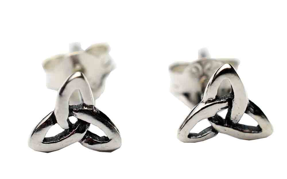 Earring Silver Stud Triquetra