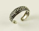 Toe Ring Silver Band Swirly