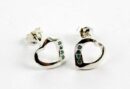 Earring Heart With Four Stones Aqua