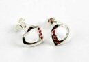 Earring Heart With Four Stones Pink