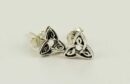 Earring Silver Stud Celtic Triangle