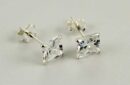 Earring Square Clear Stone 6mm
