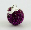 Pendant Silver Cluster Fuchsia 12mm Ball
