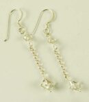 Silver Earring Drop Clear L5cm