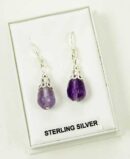 Silver Earring Faceted Oval