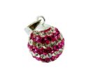 Pendant Silver Ball 12mm Rose And White