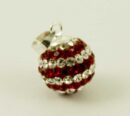 Pendant Silver Ball 12mm Siam And White