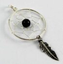 Pendant Silver Dream Catcher Black 20mm