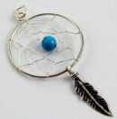 Pendant Silver Dream Catcher Turquoise 20mm