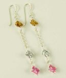 Silver Earring Triple Squares