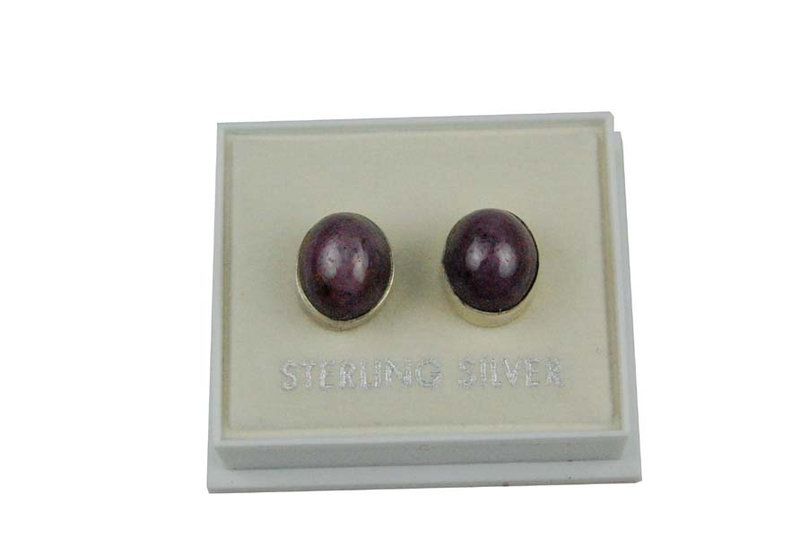 Silver Earring Stud Amethyst