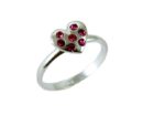 Ring Silver Heart Pink CZ