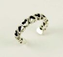 Toe Ring Silver Cut Hearts