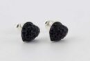 Earring Silver Stud Heart Siam