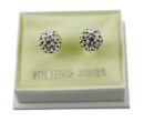 Earring Silver Crystal Cluster