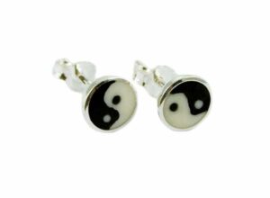 Earring Silver Stud Ying Yang