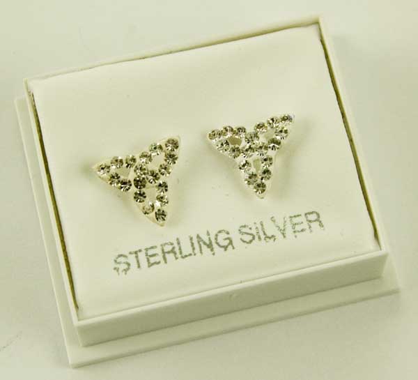 Silver Earring Stud Triquetra