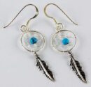 Earring Dreamcatcher Turq 12mm
