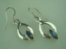 Silver Earring Stone Cut Drop