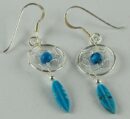 Earring Dreamcatcher Turq 12mm