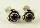 Silver Earring Stud Rose