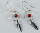 Earring Dreamcatcher Red 16mm