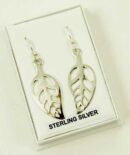 Silver Earring Leaf Flat L4cm